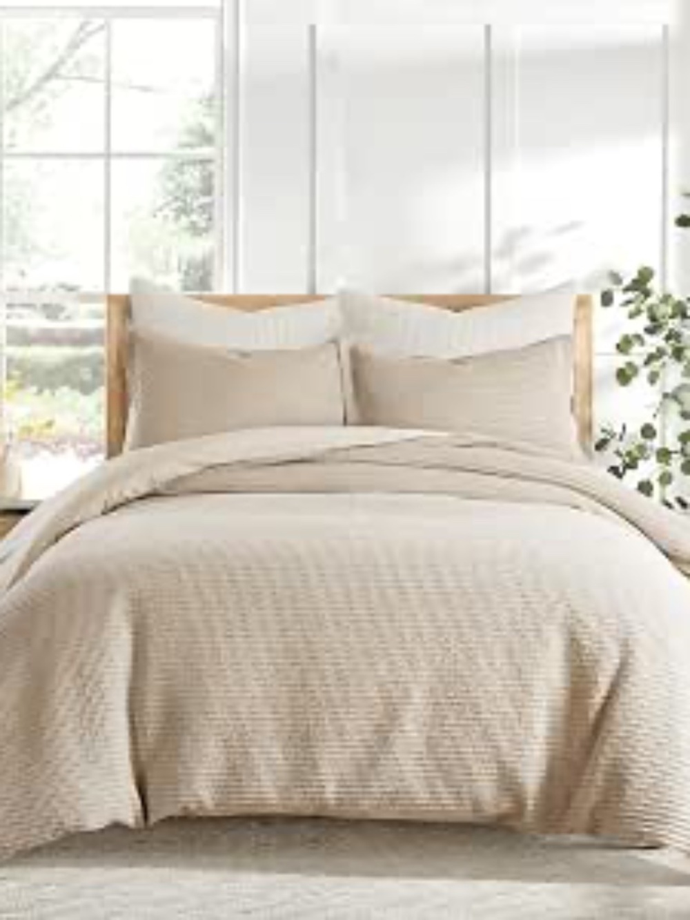 Levtex Cloud Waffle Textured 2 Pc Duvet Cover Set Taupe Twin